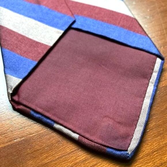 DAMON Vintage Silk Diagonal Striped Purple Pink Blue Tie 57 x 3 inches - Picture 7 of 12